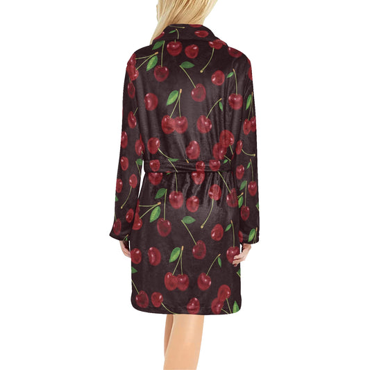 Cherry Fresh Pattern Women's Fleece Robe