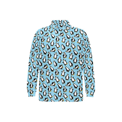 Penguin Happy Print Long Sleeve Polo Shirt For Men's