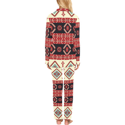 Navajo Pattern Print Design A05 Women's Long Pajama Set