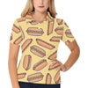 Hot Dog Pattern Print Design 01 Women's Polo Shirt