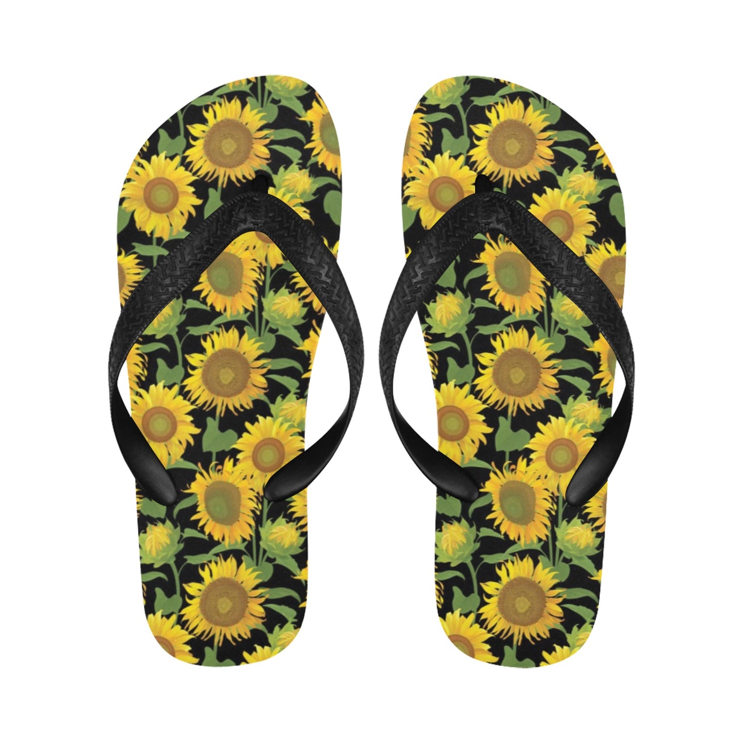 Sunflower Print Design LKS302 Flip Flops