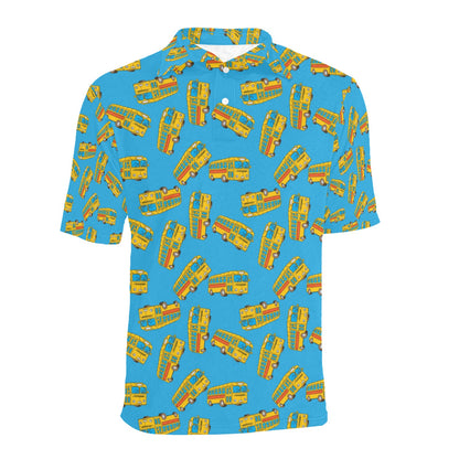 School Bus Print Design LKS302 Men Polo Shirt