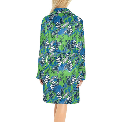 Motocross Pattern Print Design 04 Women's Fleece Robe