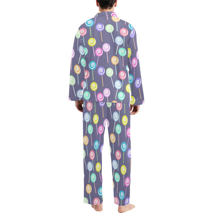 Lollipop Pattern Print Design LL03 Men's Long Pajama Set