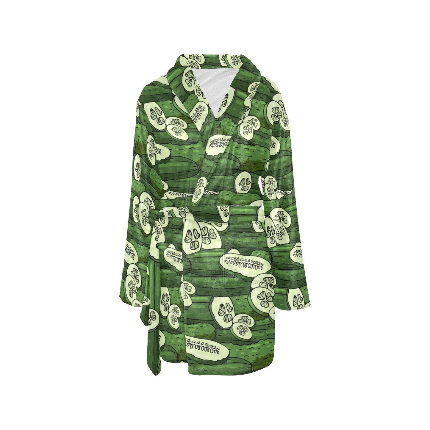 Cucumber Pattern Print Design CC01 Women's Fleece Robe