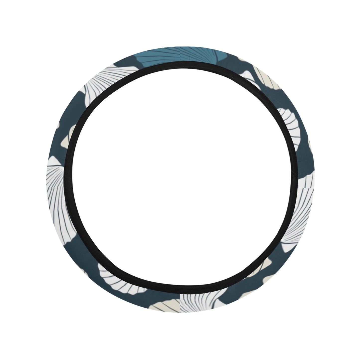 Seashell Print Design LKS3013 Steering Wheel Cover with Elastic Edge