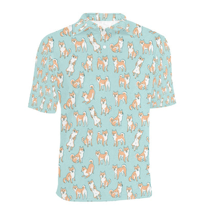 Shiba Inu Print Design LKS304 Men Polo Shirt