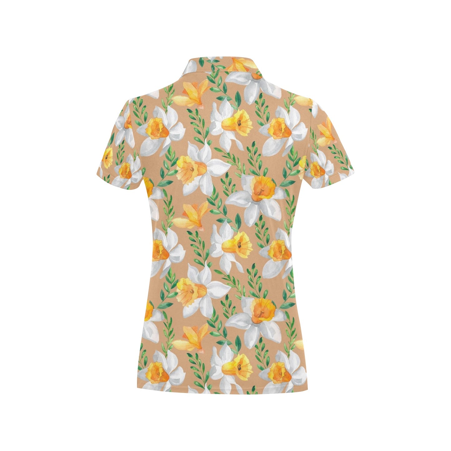Daffodils Pattern Print Design DF04 Women's Polo Shirt