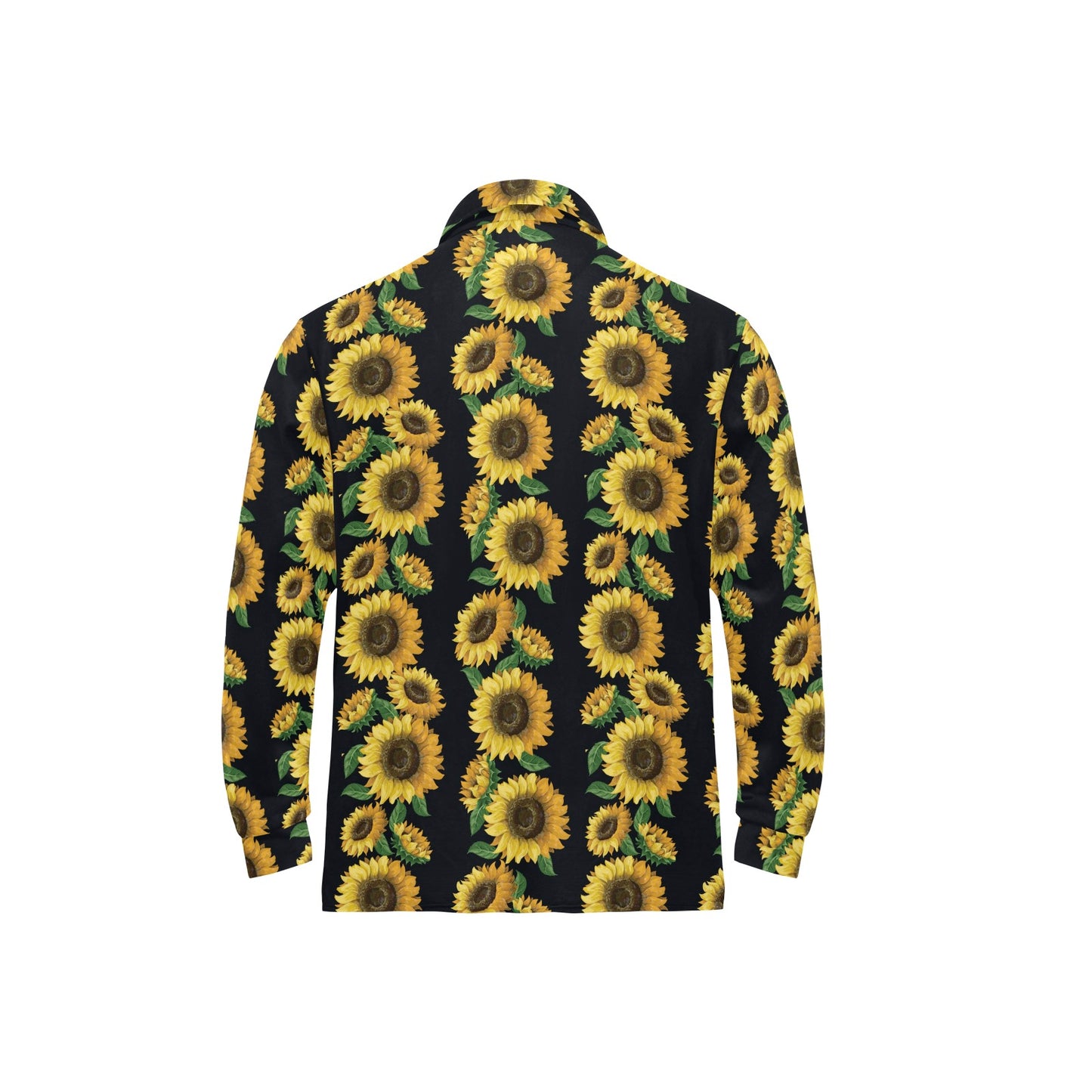 Sunflower Print Design LKS306 Long Sleeve Polo Shirt For Men's