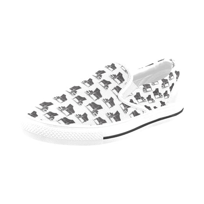 Piano Print Design LKS401 White Slip Ons Canvas Women's Shoes