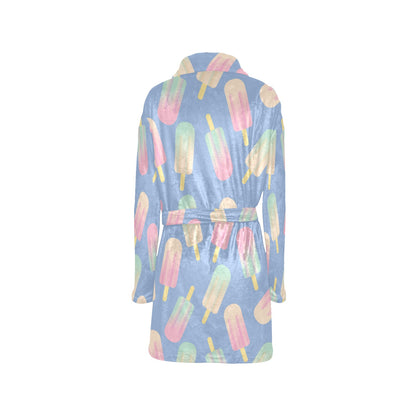 Ice Cream Pattern Print Design 05 Women's Fleece Robe