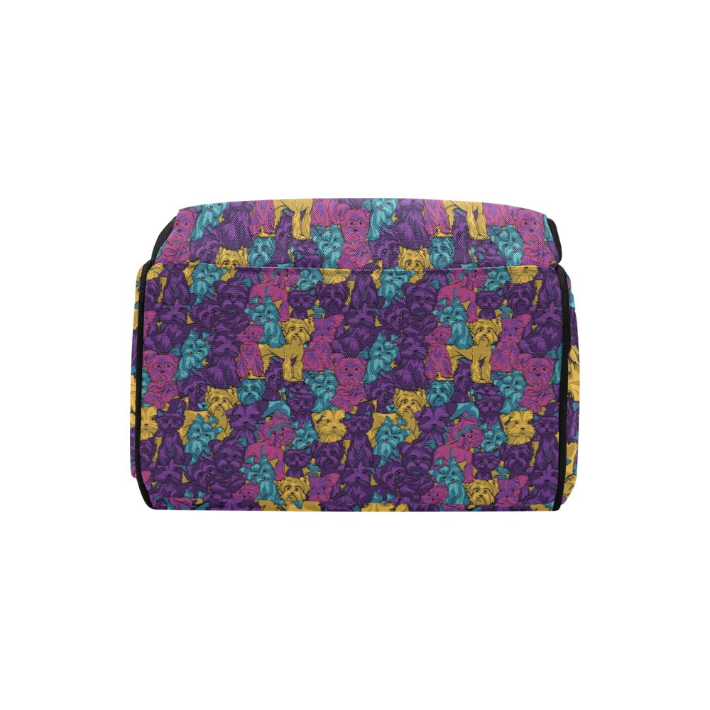 Yorkshire Terriers Print Design LKS3010 Diaper Bag Backpack