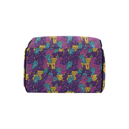 Yorkshire Terriers Print Design LKS3010 Diaper Bag Backpack