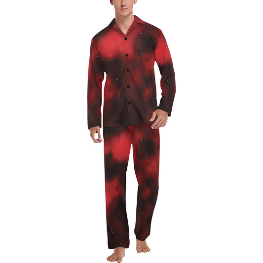 Nebula Pattern Print Design A03 Men's Long Pajama Set
