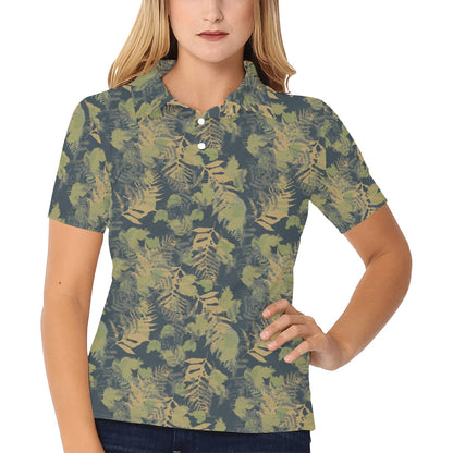 Camouflage Tropical Pattern Print Design 04 Women's Polo Shirt