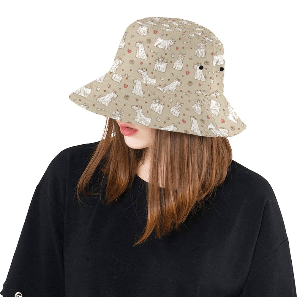 Scottish Terriers Print Design LKS3017 Unisex Bucket Hat