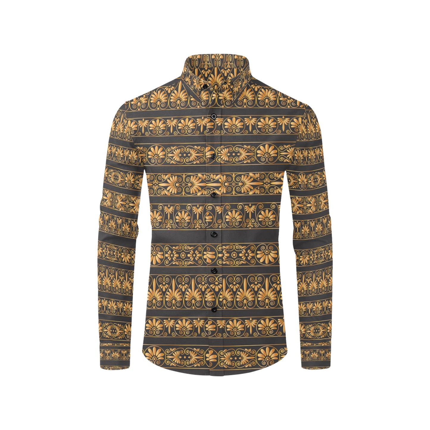 Ancient Greek Print Design LKS303 Men's Long Sleeve Dress Shirt