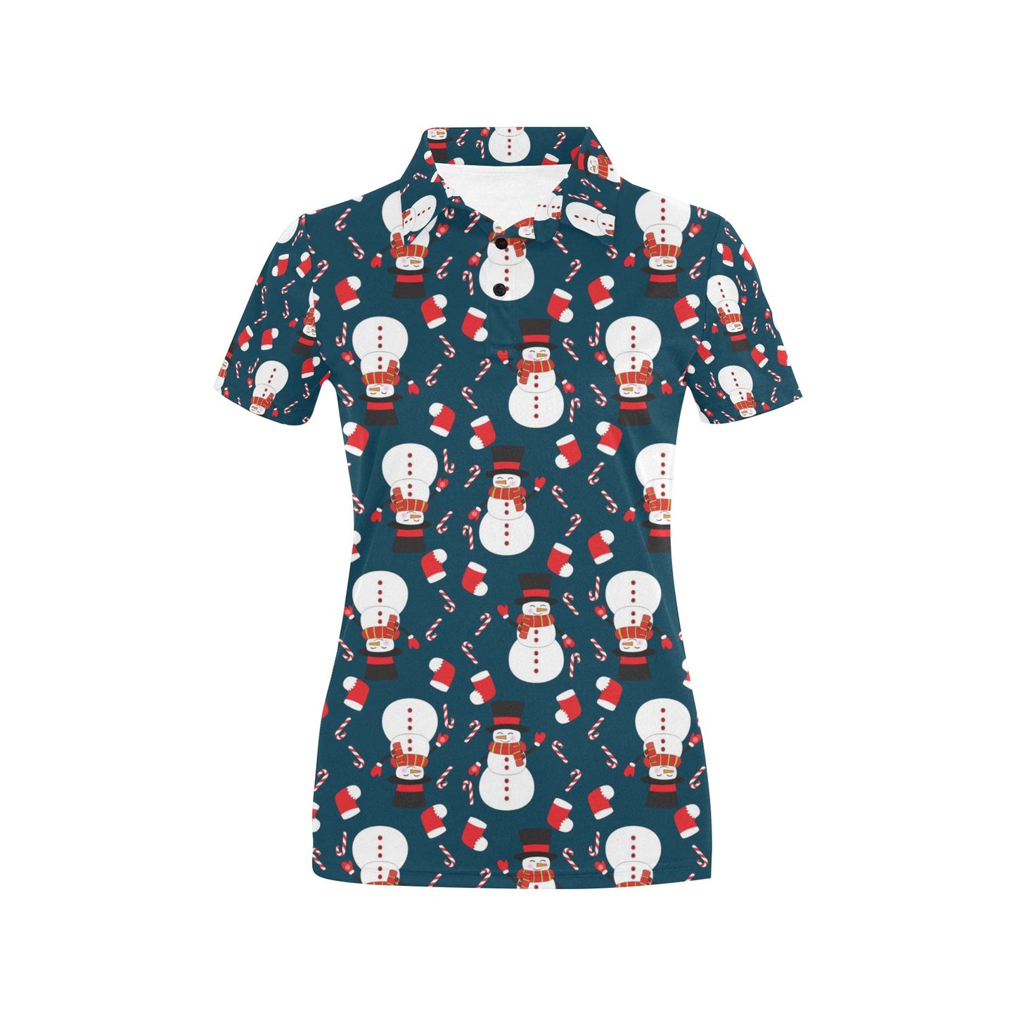 Snowman Print Design LKS301 Women's Polo Shirt