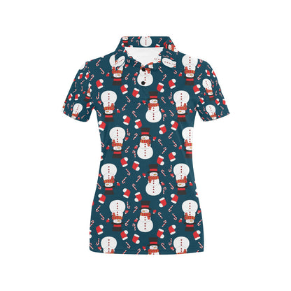 Snowman Print Design LKS301 Women's Polo Shirt