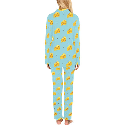 Cheese Pattern Print Design 02 Women's Long Pajama Set