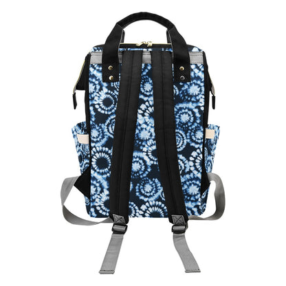 Tie Dye Dark Blue Print Design LKS306 Diaper Bag Backpack