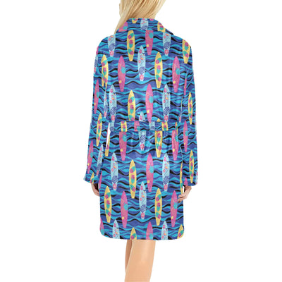 Surfboard Print Design LKS304 Women's Fleece Robe