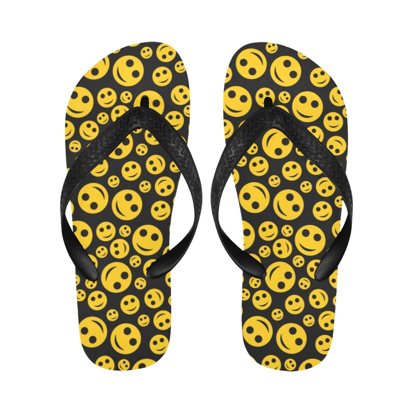 Smiley Face Emoji Print Design LKS304 Flip Flops