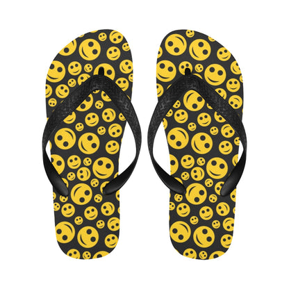 Smiley Face Emoji Print Design LKS304 Flip Flops