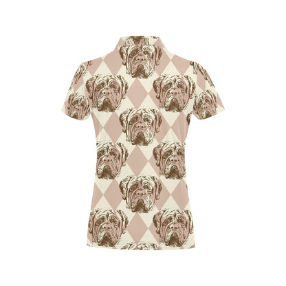 Mastiffs Pattern Print Design 01 Women's Polo Shirt
