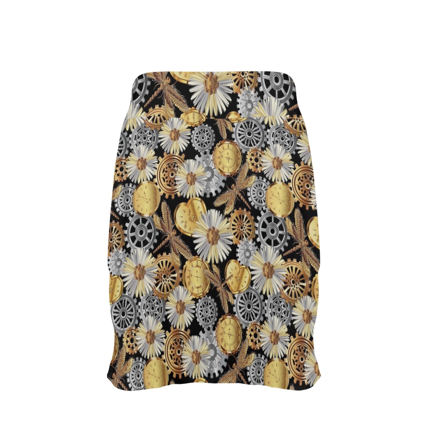 Steampunk Dragonfly Print Design LKS302 17" Golf & Pickleball Skort with Pockets
