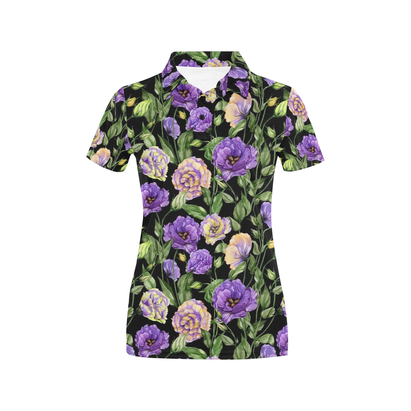Lisianthus Pattern Print Design LT02 Women's Polo Shirt