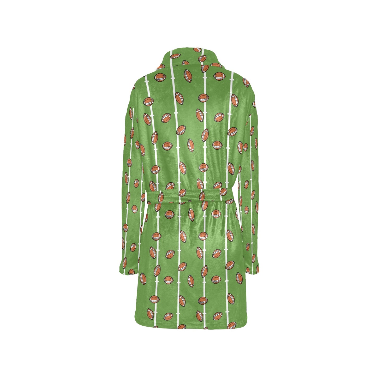 American Football on Field Themed Print Women's Fleece Robe