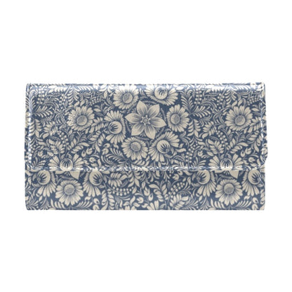 Elegant Floral Print Pattern Women's Trifold Wallet