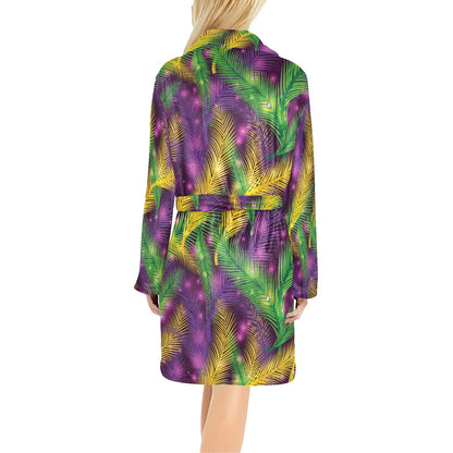Mardi Gras Pattern Print Design 09 Women's Fleece Robe