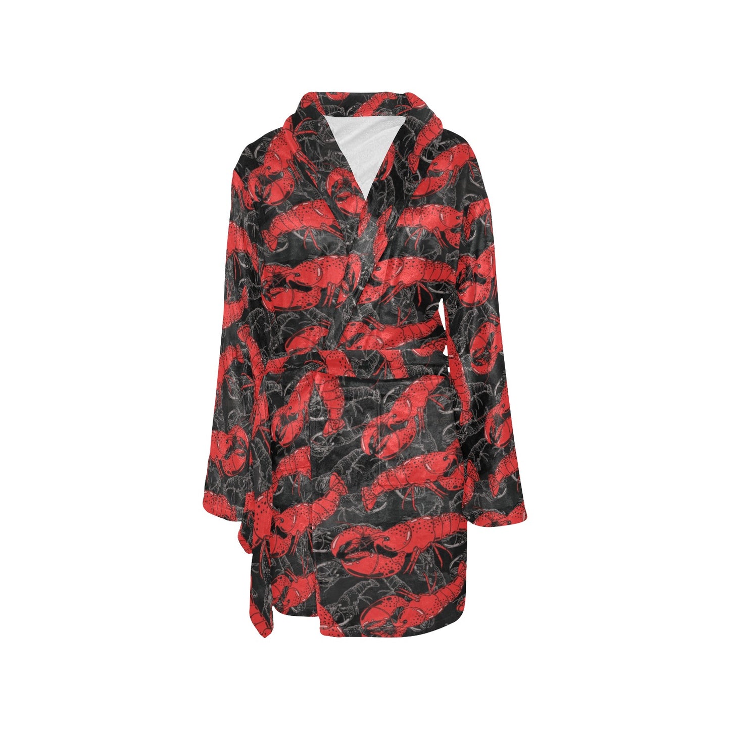 Lobster Pattern Print Design 04 Women's Fleece Robe