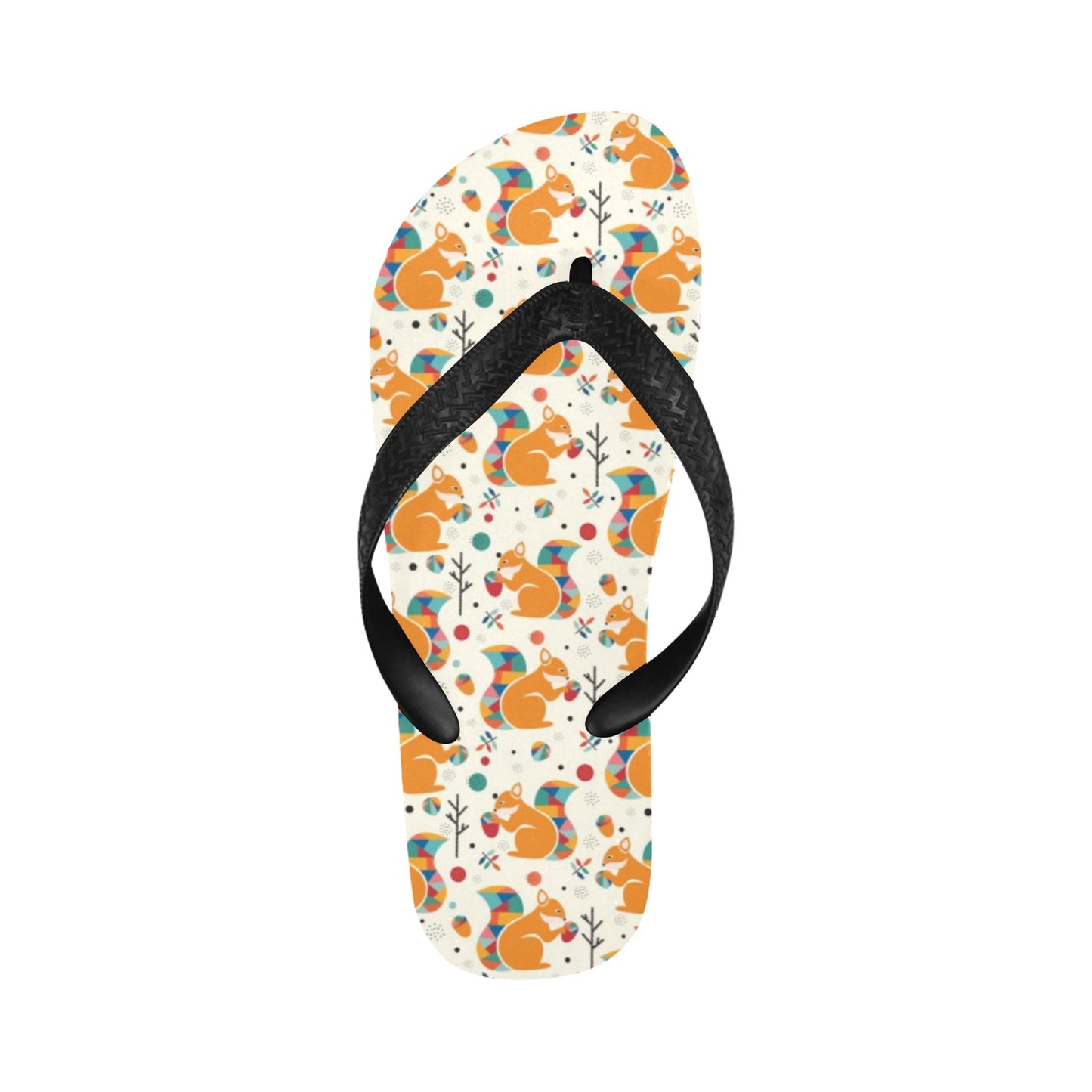 Squirrel Print Design LKS304 Flip Flops
