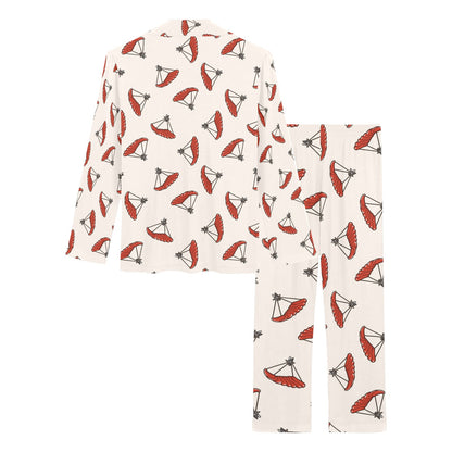 Skydiver Print Design LKS302 Women's Long Pajama Set