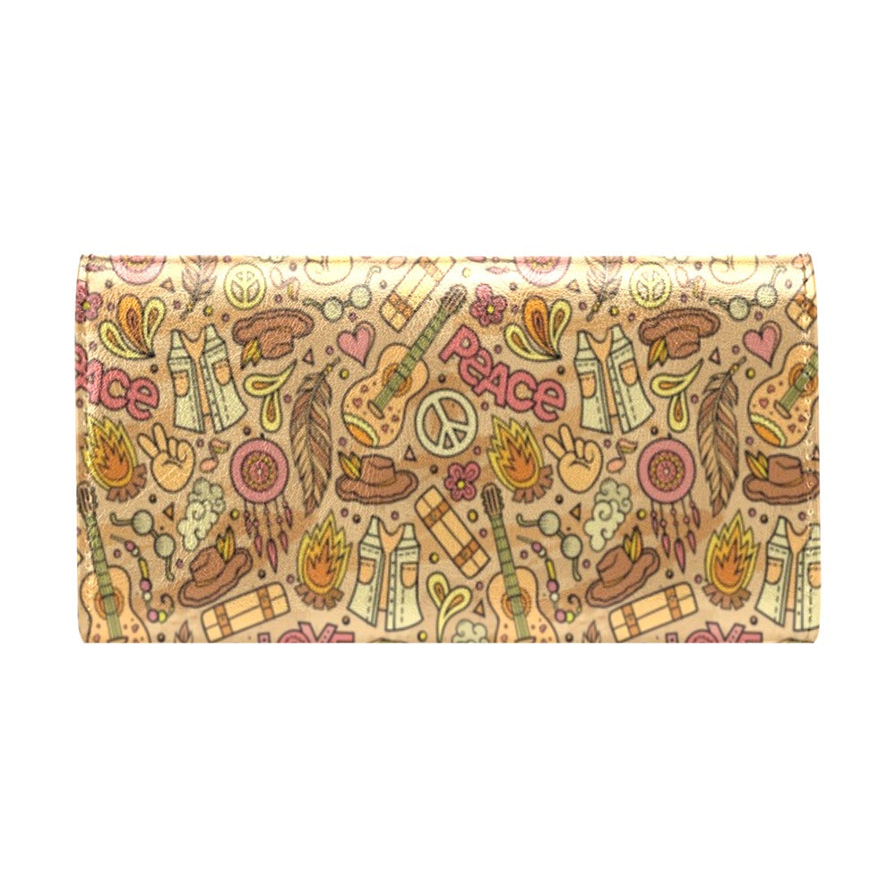 Hippie Print Design LKS305 Women's Trifold Wallet