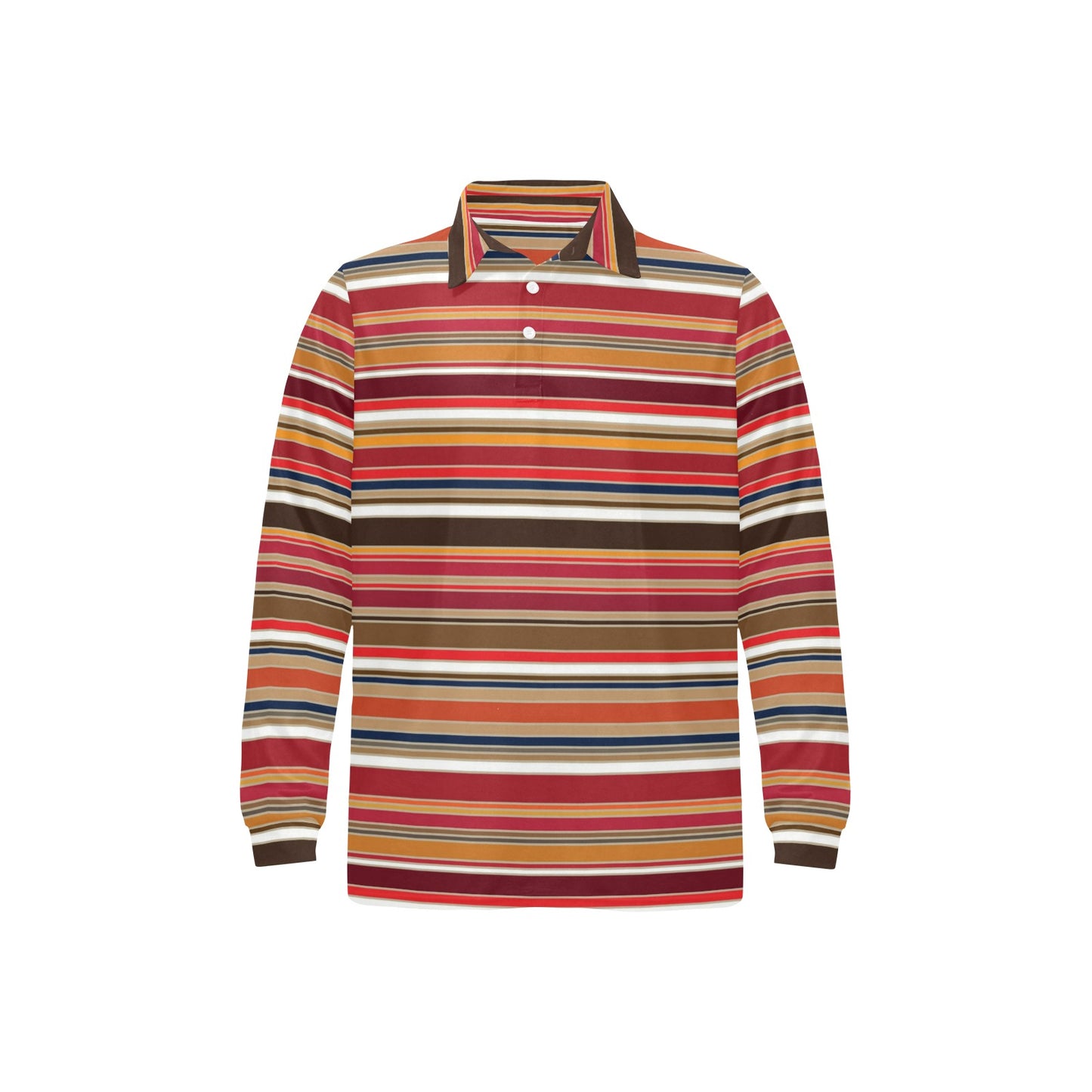 Serape Print Design LKS301 Long Sleeve Polo Shirt For Men's