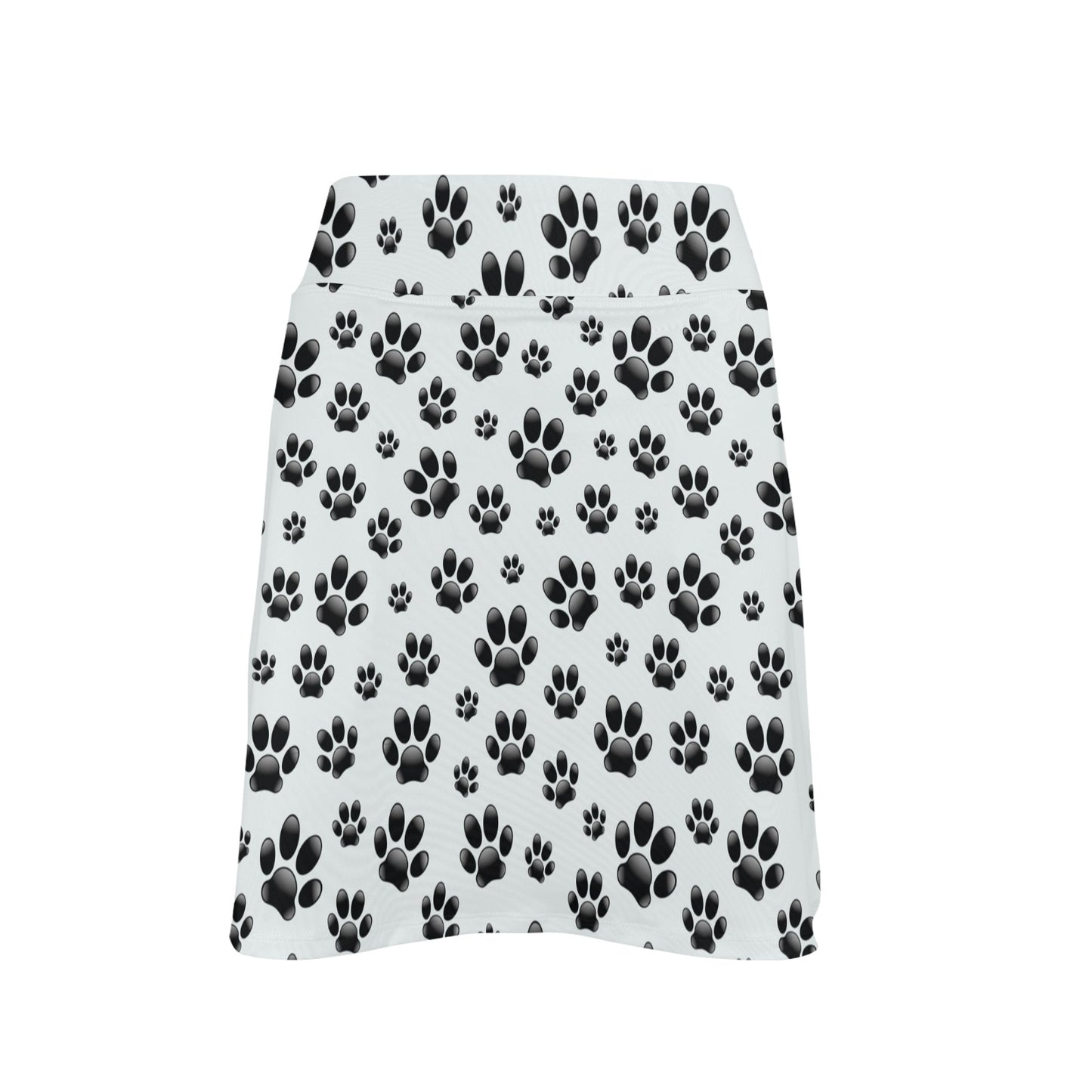 Paw Themed Print Women's Golf Skirt with Pocket