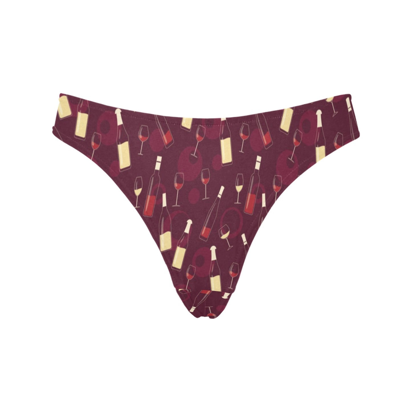 Wine Themed Pattern Print Women's Thongs