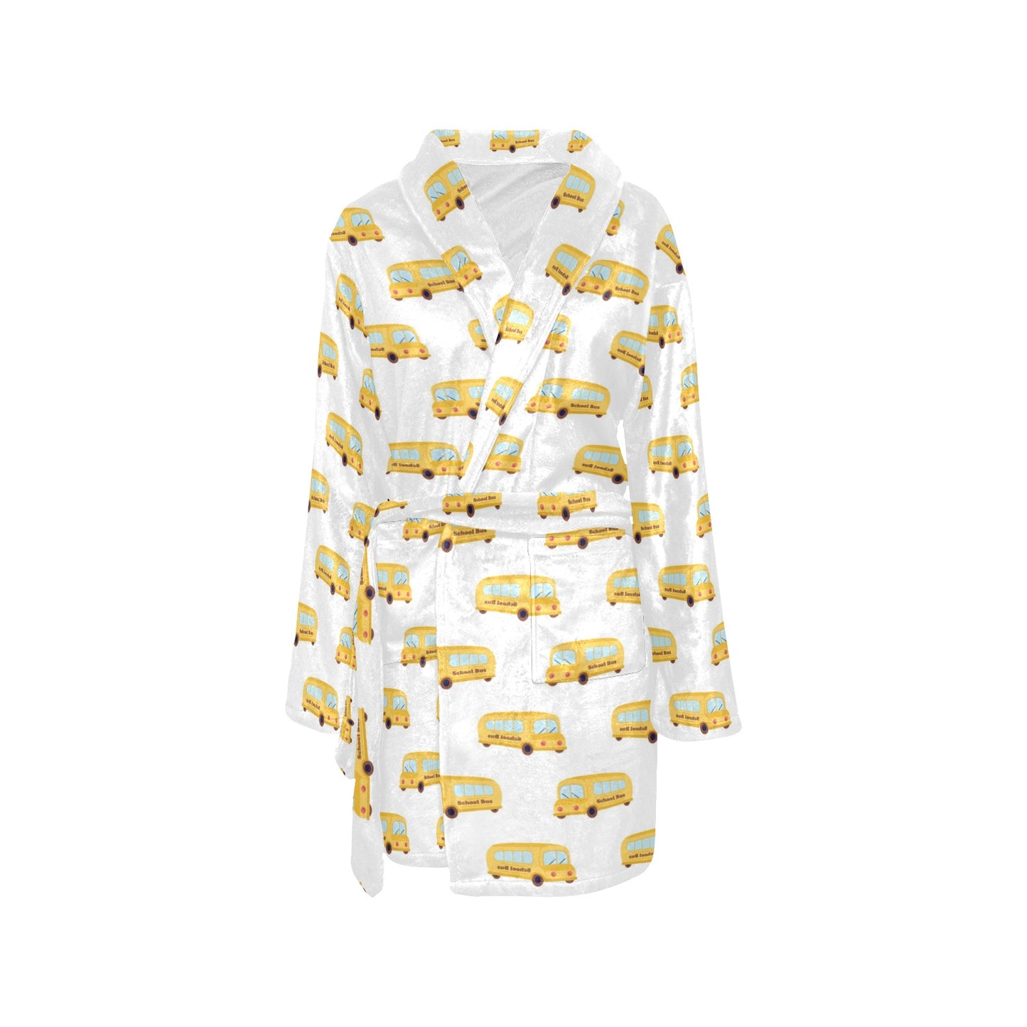 School Bus Print Design LKS306 Women's Fleece Robe