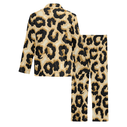 Jaguar Skin Pattern Print Design 02 Men's Long Pajama Set