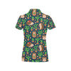 Hedgehog Cactus Pattern Print Design 04 Women's Polo Shirt