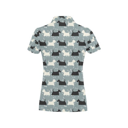 Scottish Terriers Print Design LKS301 Women's Polo Shirt