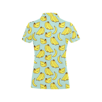 Banana Pattern Print Design BA04 Women's Polo Shirt