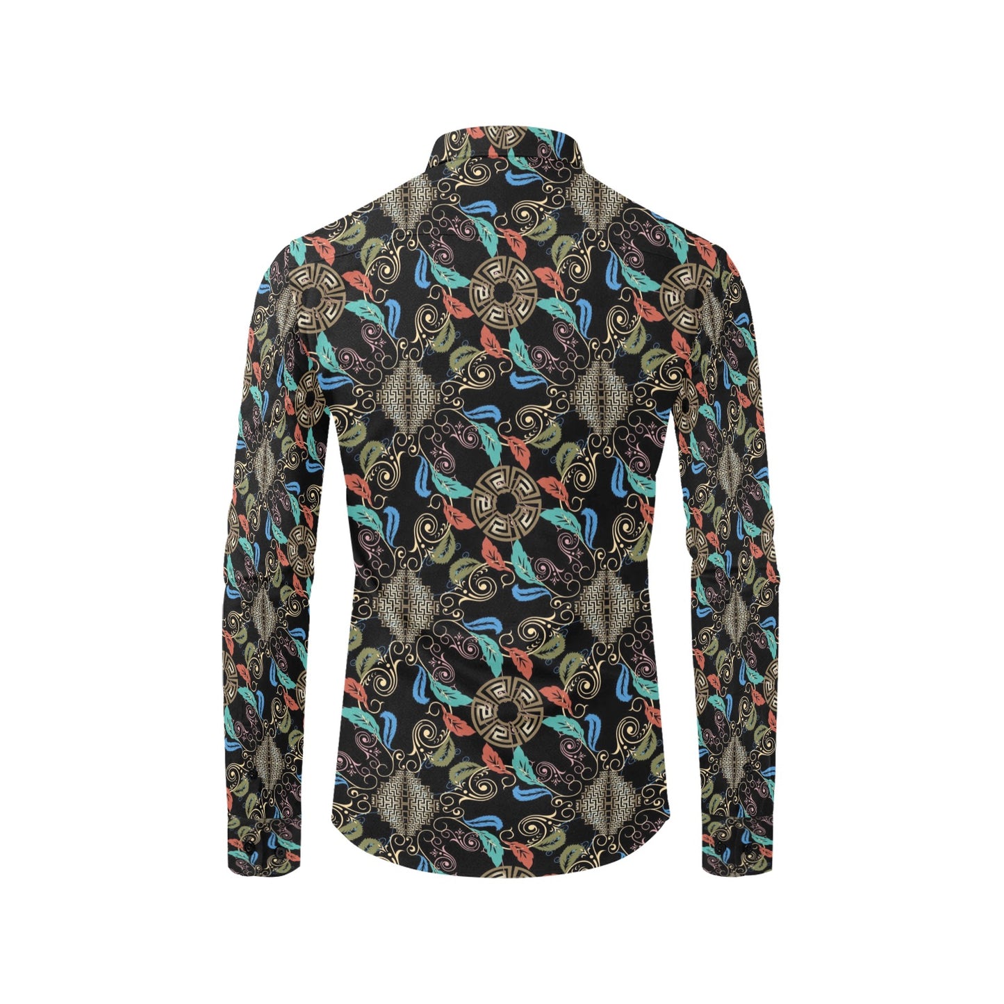Ancient Greek Print Design LKS308 Men's Long Sleeve Dress Shirt