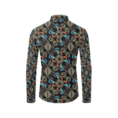 Ancient Greek Print Design LKS308 Men's Long Sleeve Dress Shirt