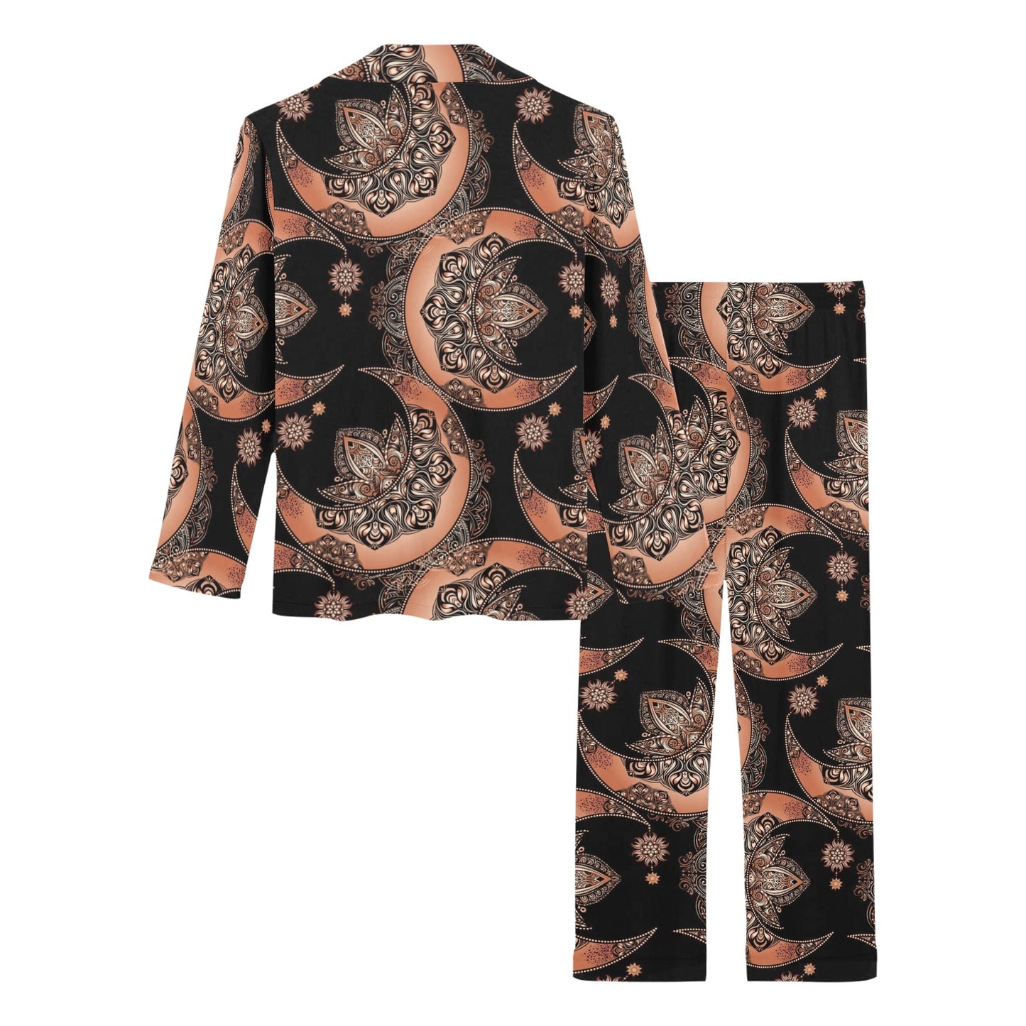 Sun Moon Mandala Women's Long Pajama Set
