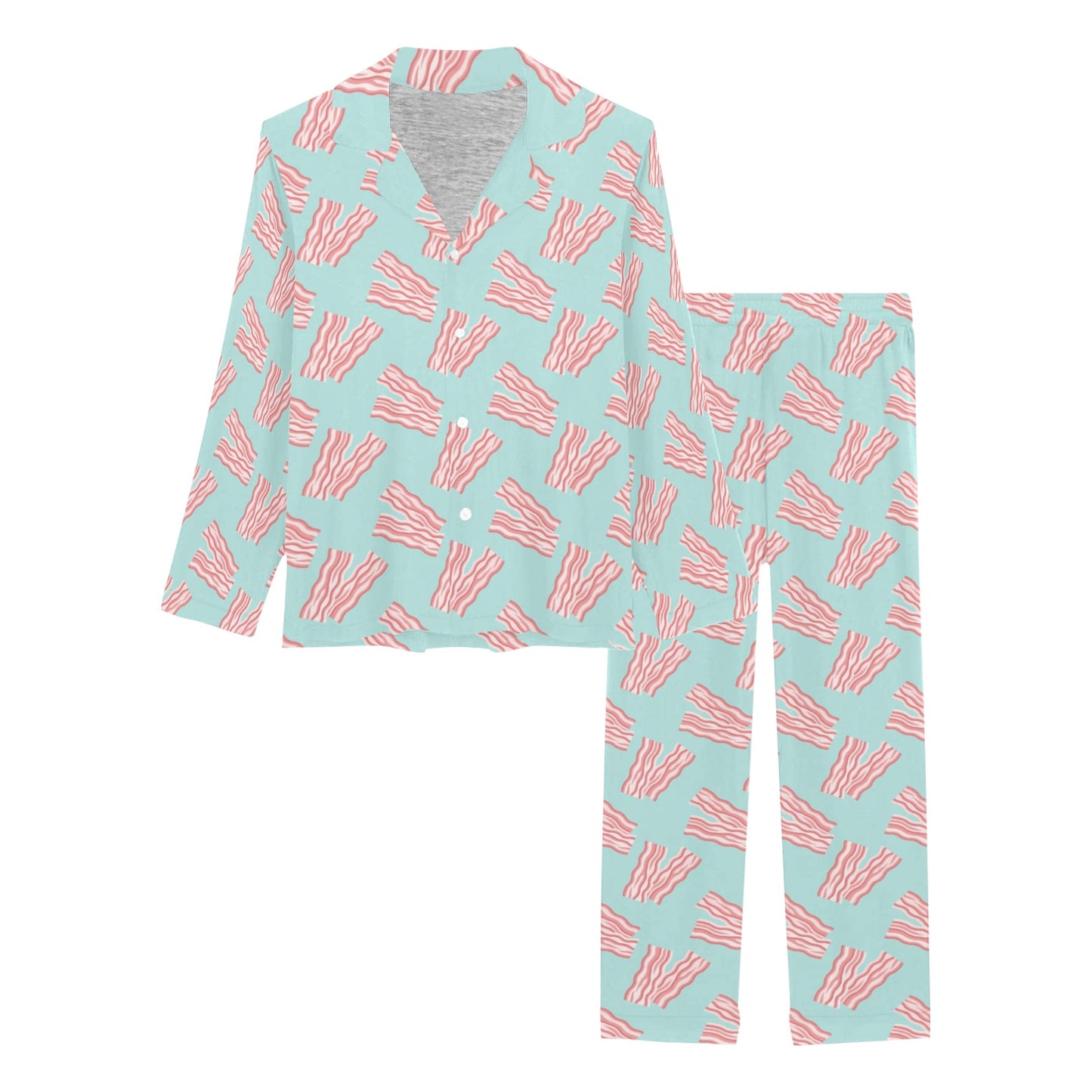 Bacon Pattern Print Design 04 Women's Long Pajama Set